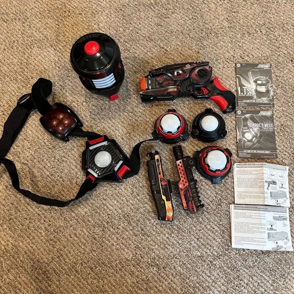 Wowee Light Strike Laser Tag Lot- Laser Tag Gun/ Targets/  Vest